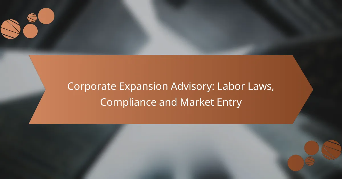 Corporate Expansion Advisory: Labor Laws, Compliance and Market Entry