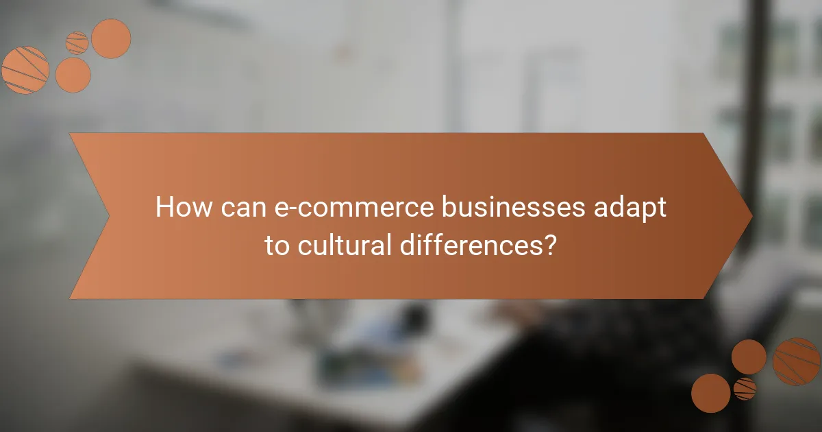 How can e-commerce businesses adapt to cultural differences?