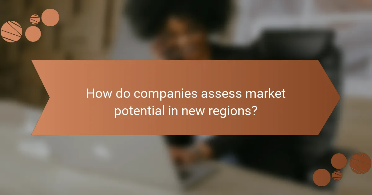 How do companies assess market potential in new regions?