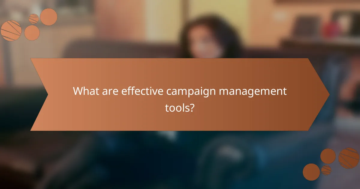 What are effective campaign management tools?