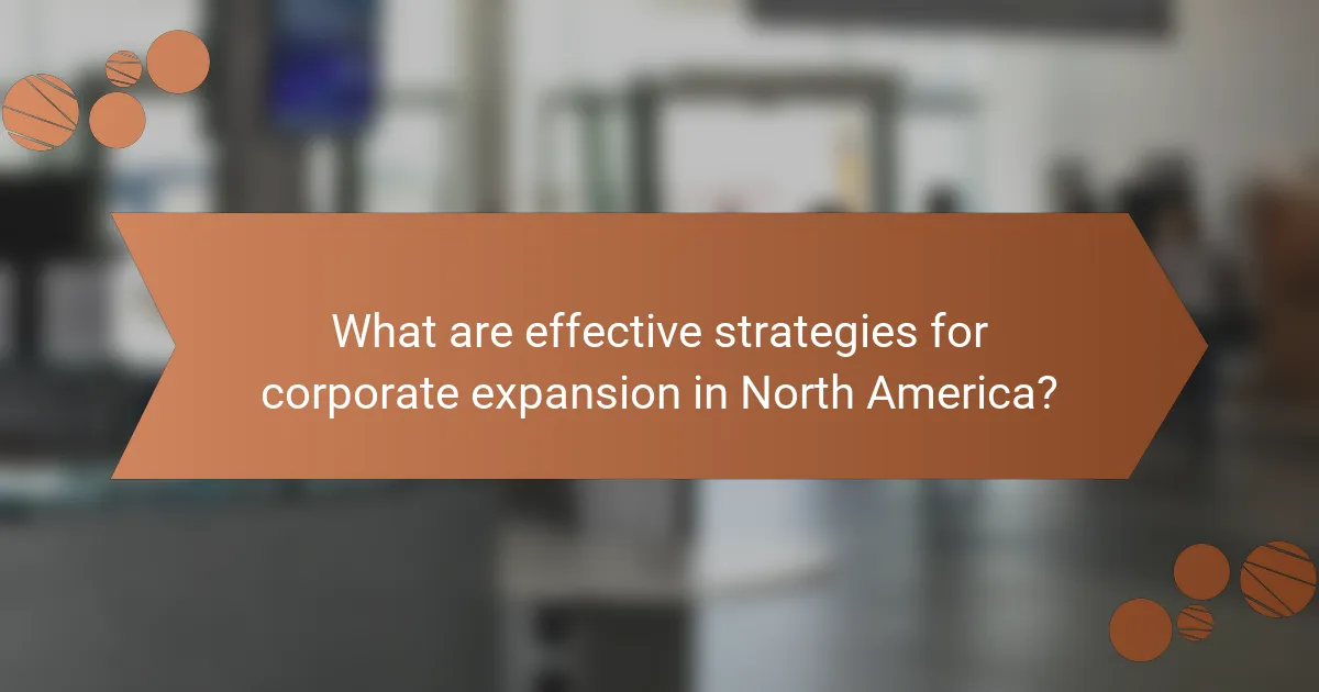 What are effective strategies for corporate expansion in North America?