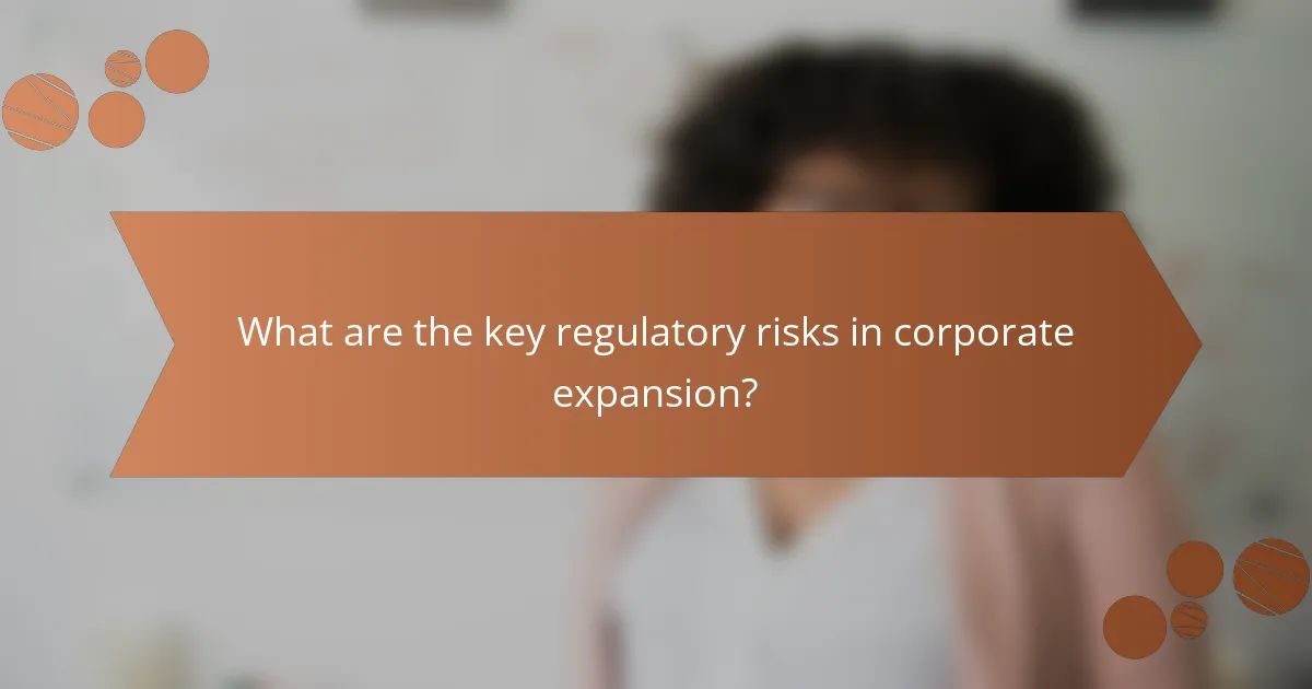 What are the key regulatory risks in corporate expansion?