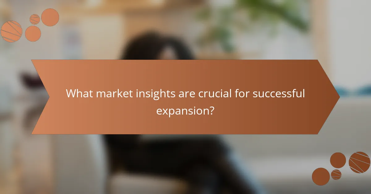What market insights are crucial for successful expansion?