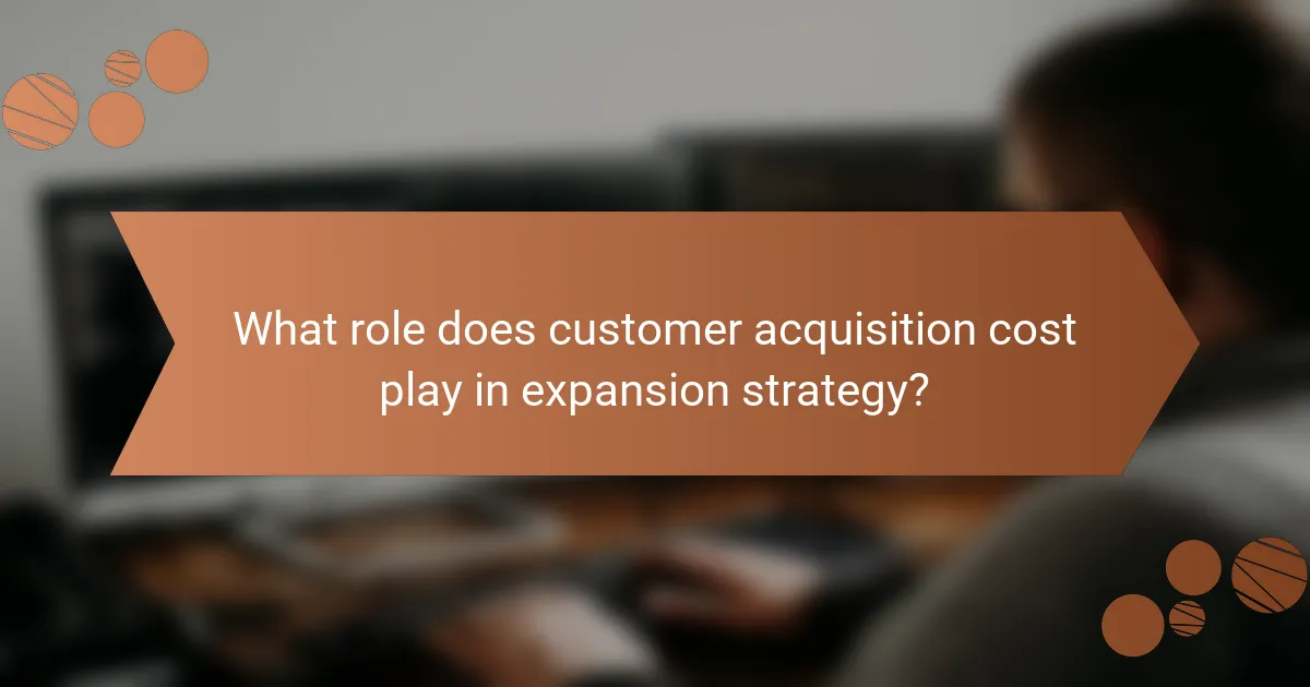 What role does customer acquisition cost play in expansion strategy?